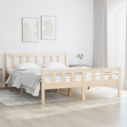 Bed Frame Solid Wood 135x190 cm Double