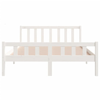 810660 vidaXL Bed Frame without Mattress White Solid Wood 140x190 cm