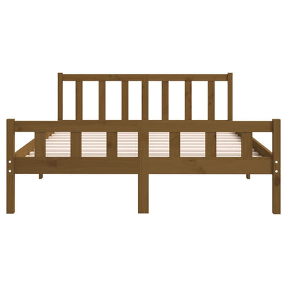 Bed Frame without Mattress Honey Brown Solid Wood 140x200 cm