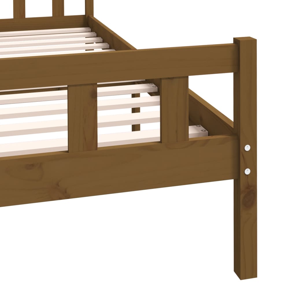 Bed Frame without Mattress Honey Brown Solid Wood 140x200 cm