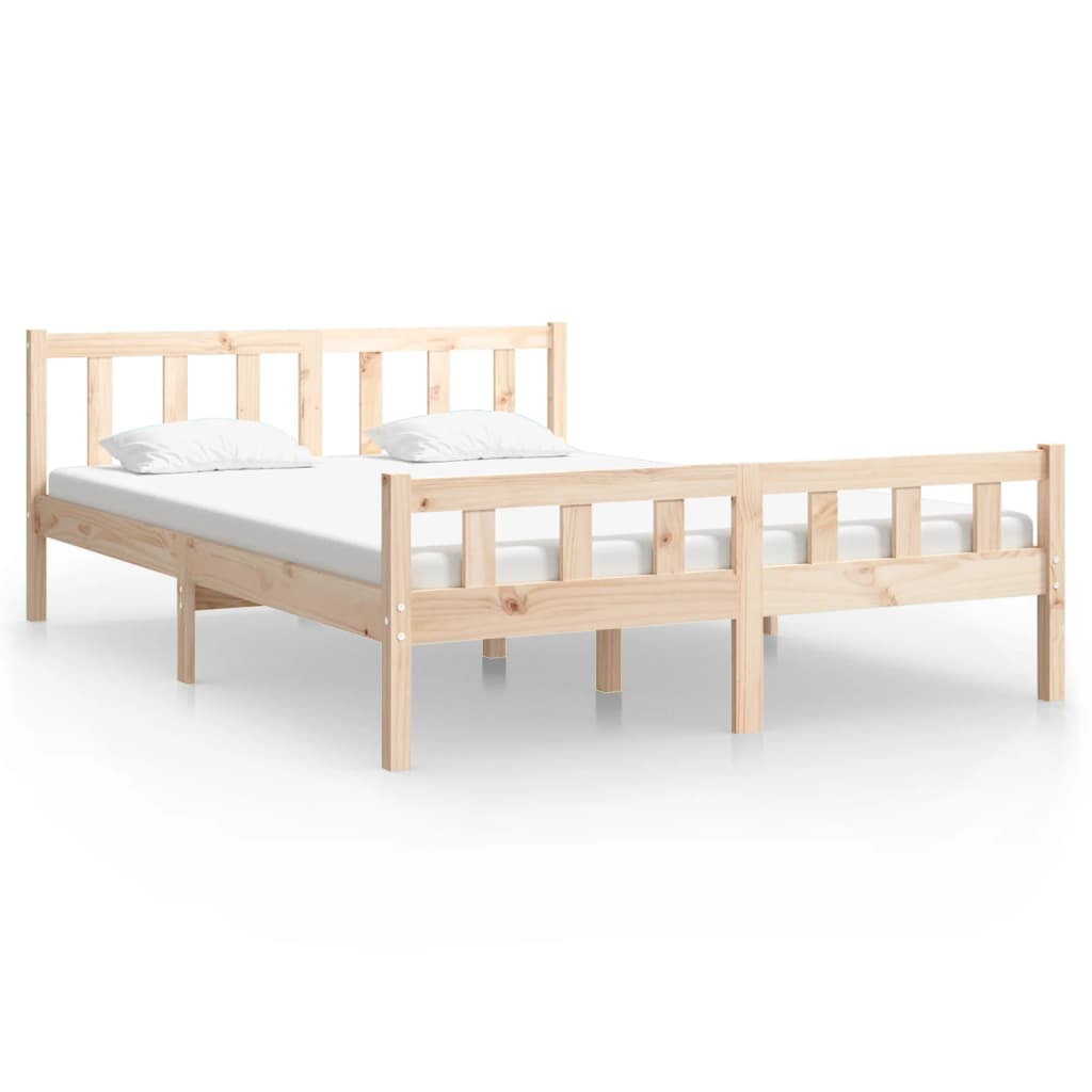 Bed Frame without Mattress Solid Wood King Size