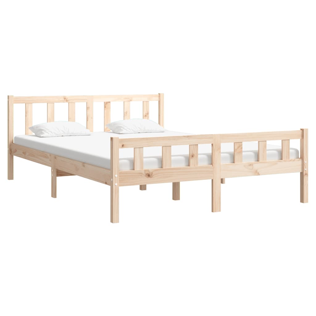 Bed Frame without Mattress Solid Wood King Size