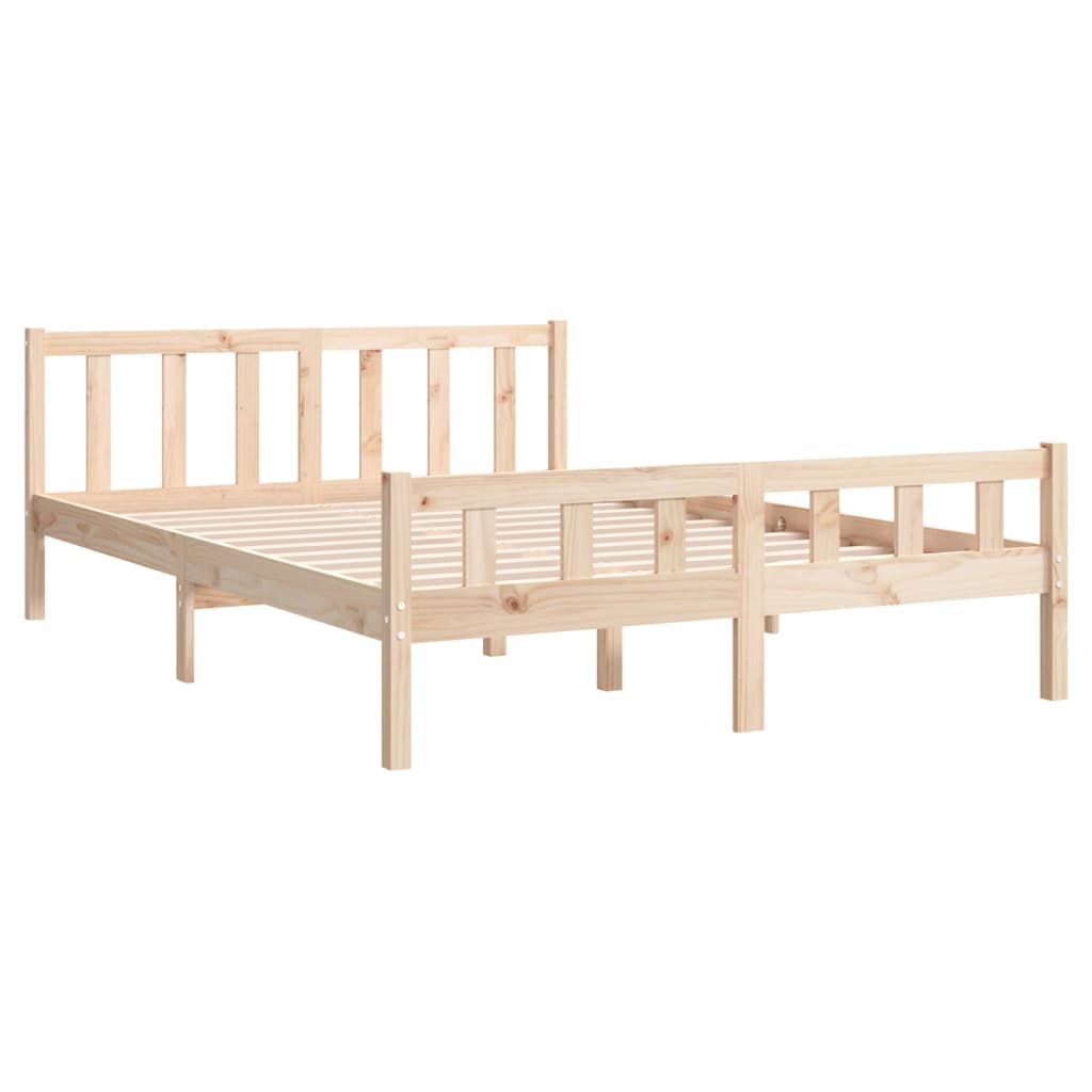 Bed Frame without Mattress Solid Wood King Size