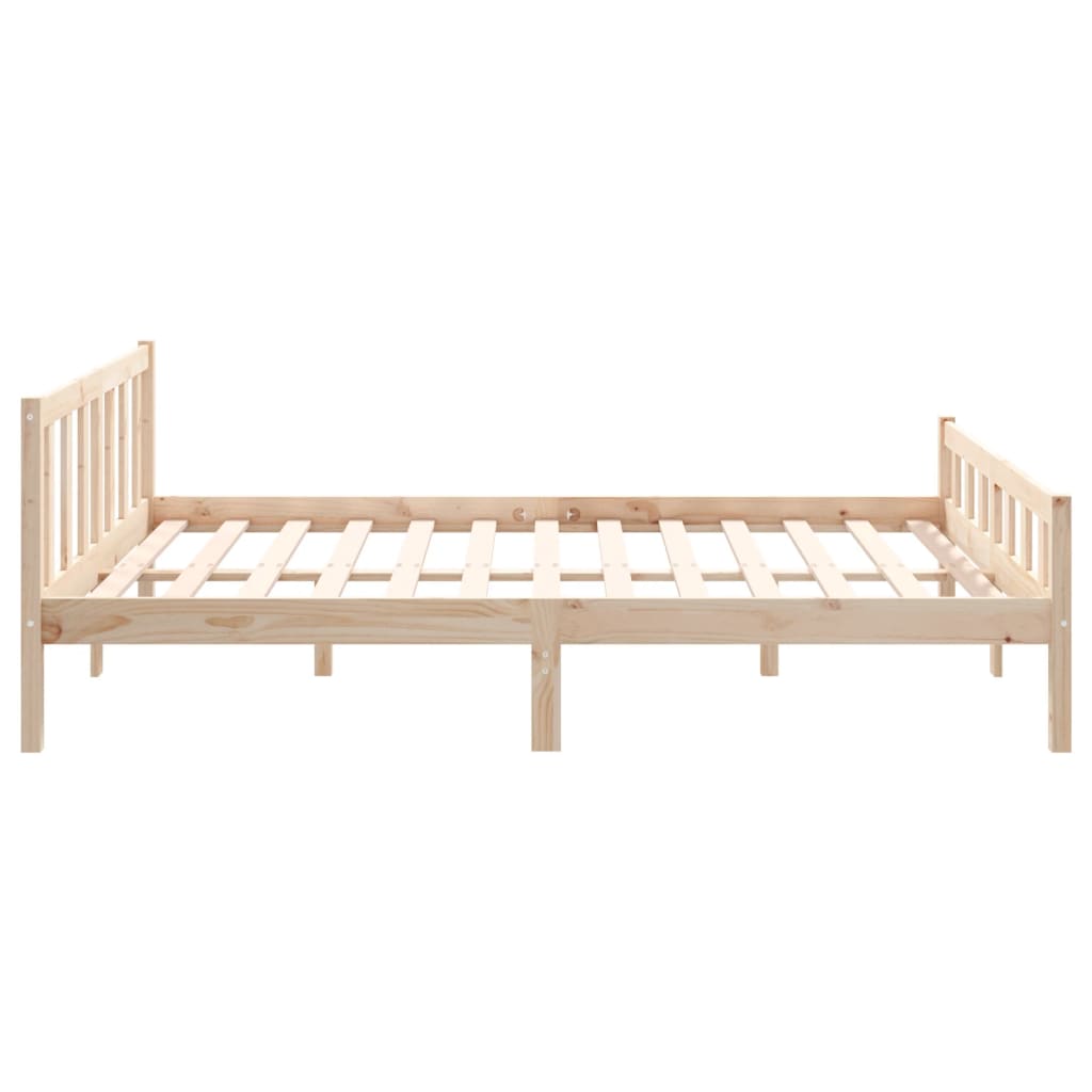 Bed Frame without Mattress Solid Wood King Size