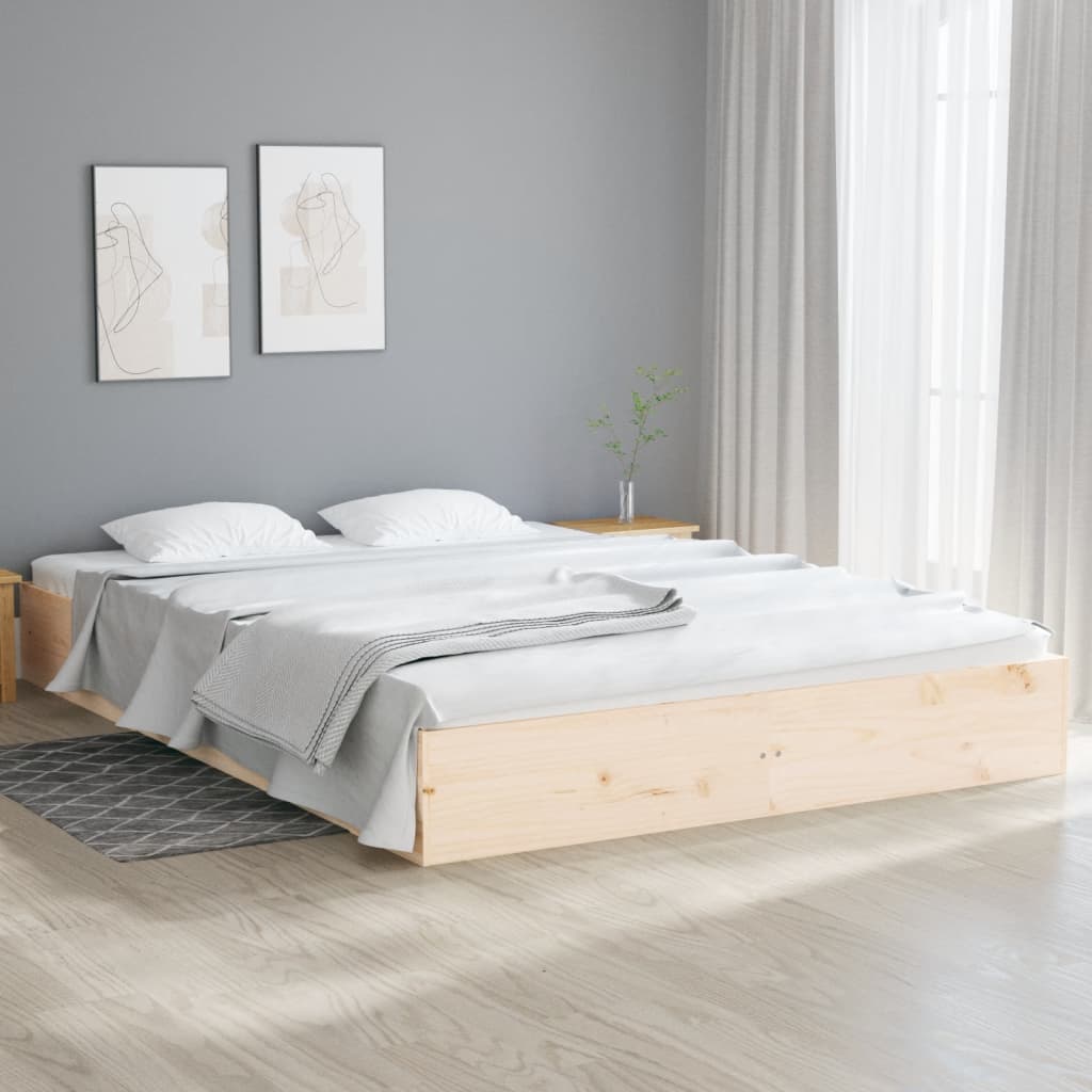 Bed Frame without Mattress Solid Wood 180x200 cm Super King Size