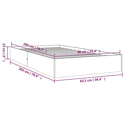 Bed Frame without Mattress Solid Wood 90x200 cm