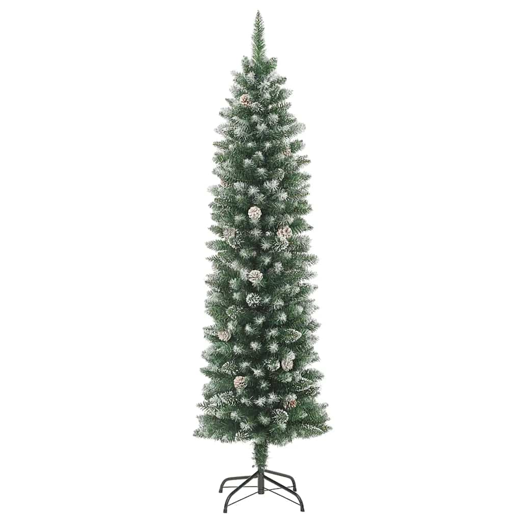 Artificial Slim Christmas Tree with Stand 180 cm PVC