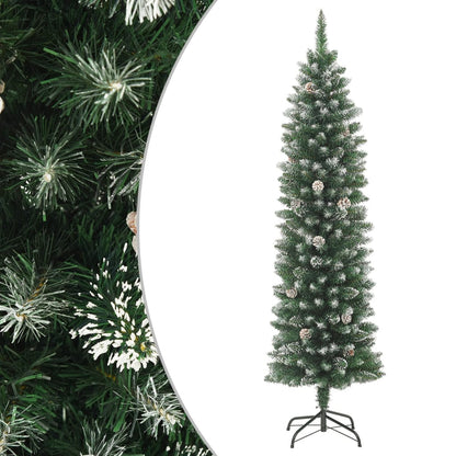 Artificial Slim Christmas Tree with Stand 240 cm PVC