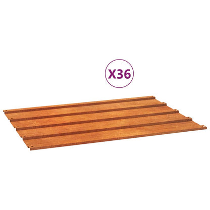 Roof Panels 36 pcs Rusty 60x44 cm Corten Steel