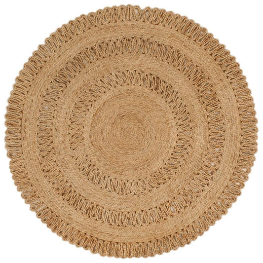 Area Rug Hand-braided Jute 120 cm Round