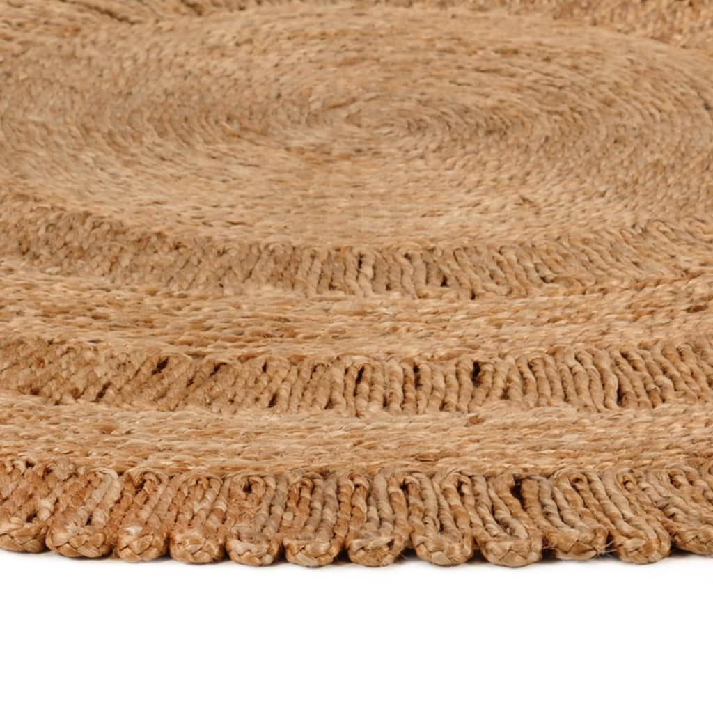 Area Rug Hand-braided Jute 120 cm Round