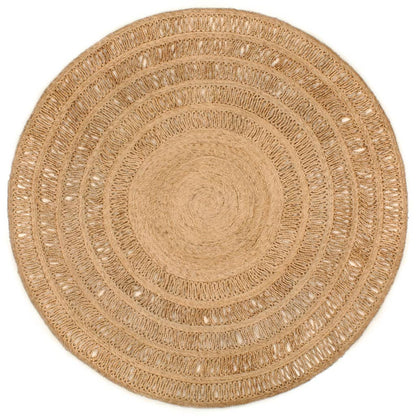 Area Rug Hand-braided Jute 180 cm Round