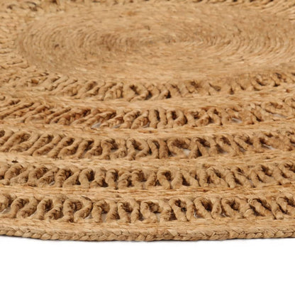 Area Rug Hand-braided Jute 180 cm Round