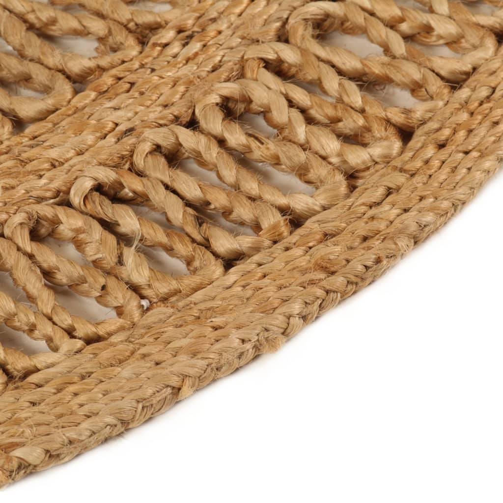 Area Rug Hand-braided Jute 180 cm Round