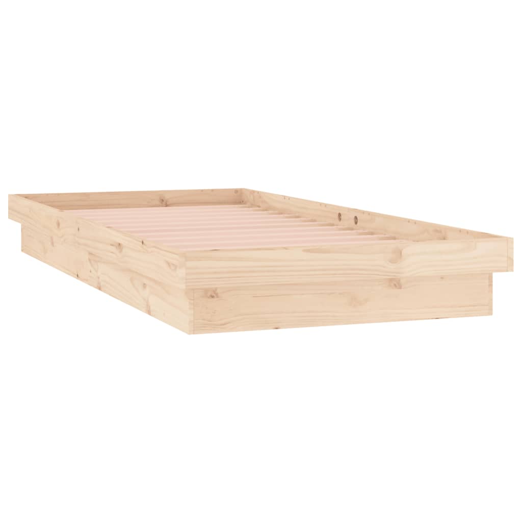 LED Bed Frame 100x200 cm Solid Wood