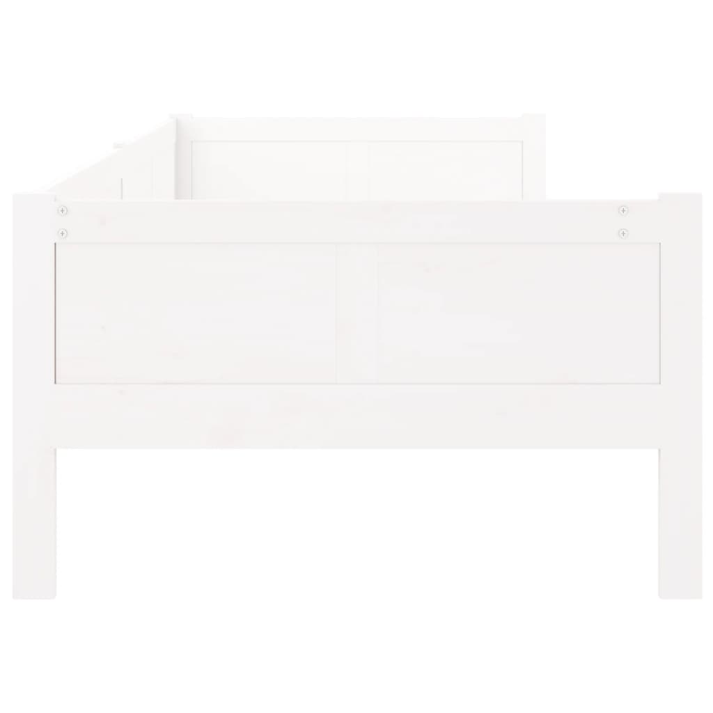 Day Bed without Mattress White Solid Wood Pine 90x190 cm Single