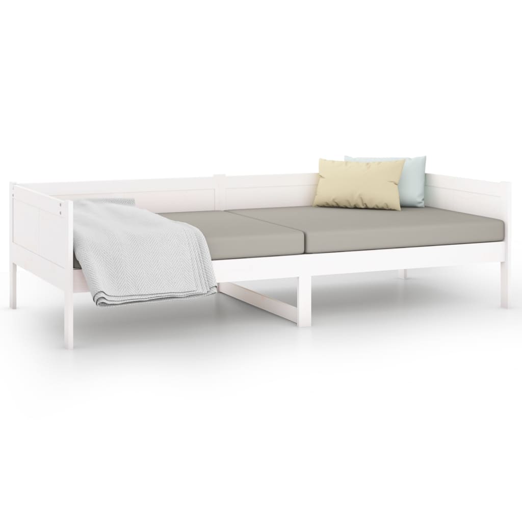 Day Bed without Mattress White Solid Wood Pine 90x190 cm Single