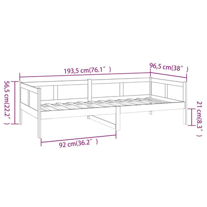 Day Bed without Mattress White Solid Wood Pine 90x190 cm Single