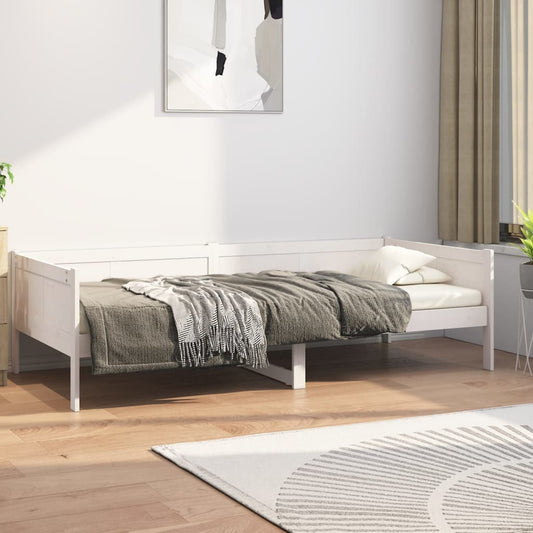 Day Bed without Mattress White Solid Wood Pine 90x190 cm Single