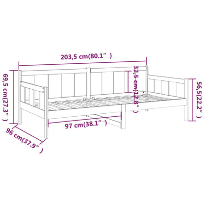 Day Bed Honey Brown Solid Wood Pine 90x200 cm