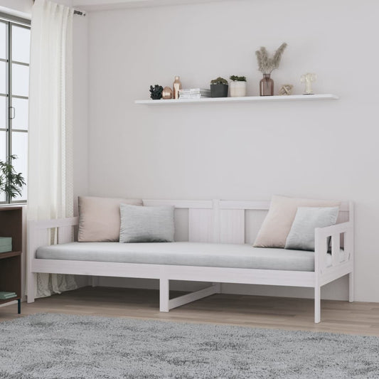 Day Bed without Mattress White Solid Wood Pine 90x190 cm Single