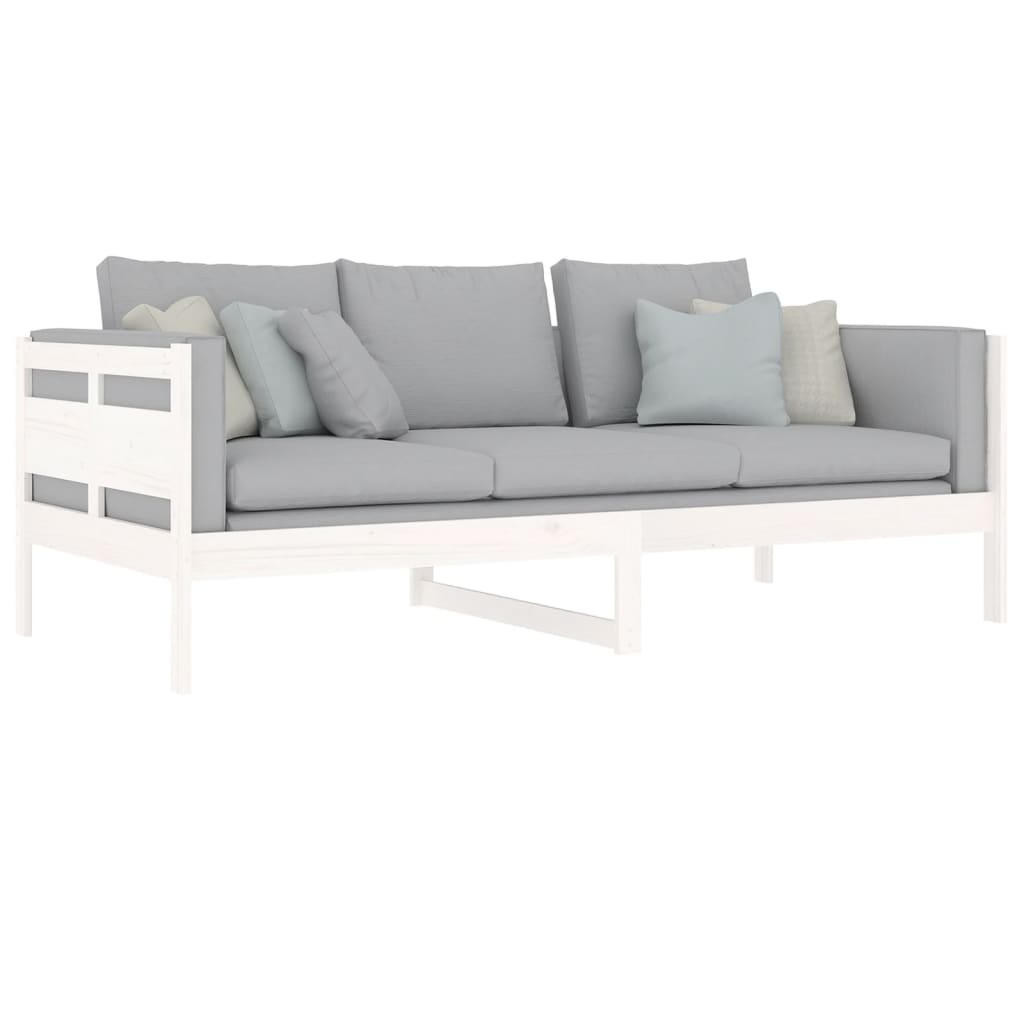 Day Bed White Solid Wood Pine 90x200 cm