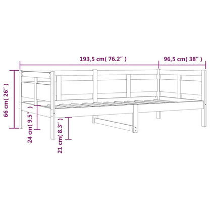 Day Bed without Mattress Solid Wood Pine 90x190 cm Single