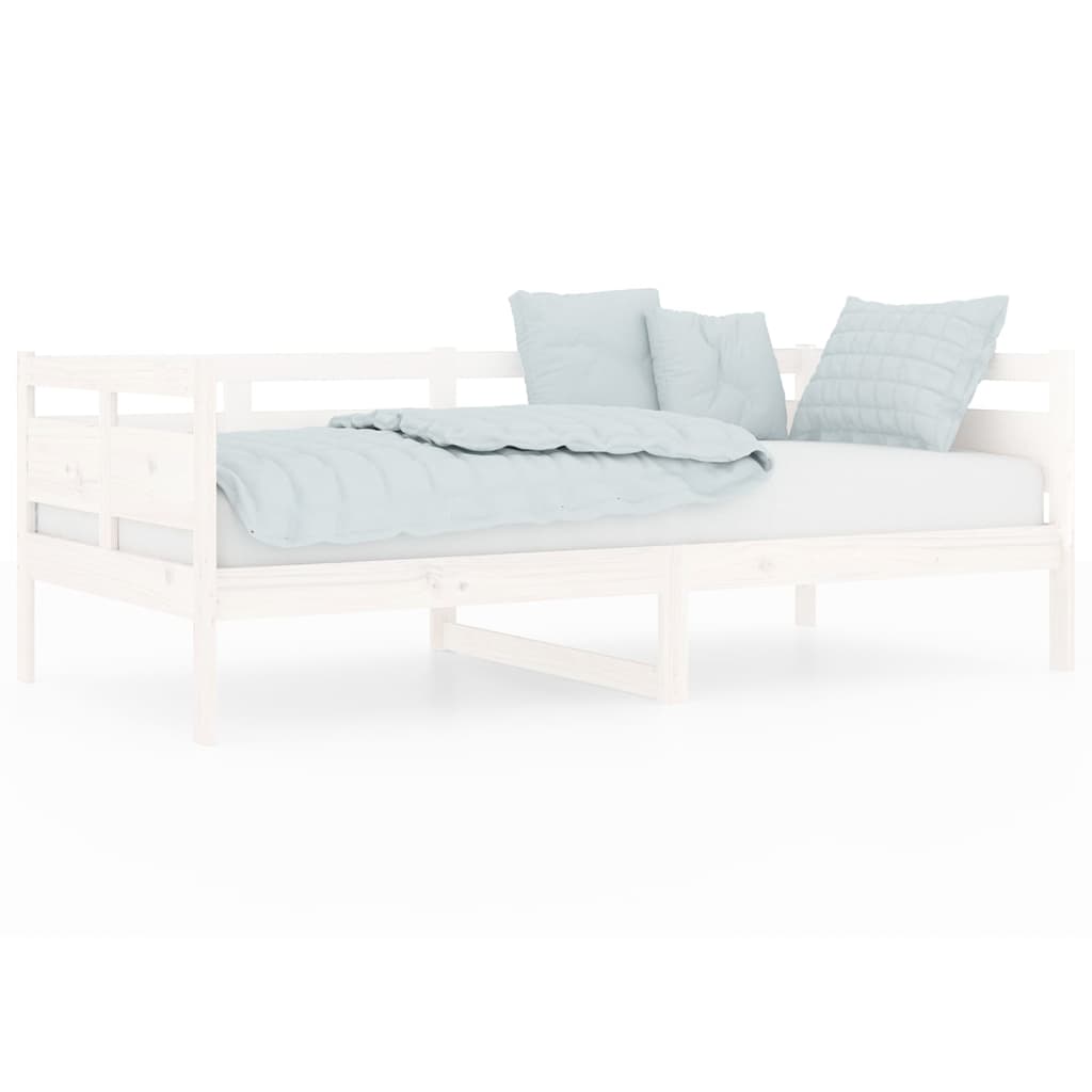 Day Bed without Mattress White Solid Wood Pine 90x190 cm Single