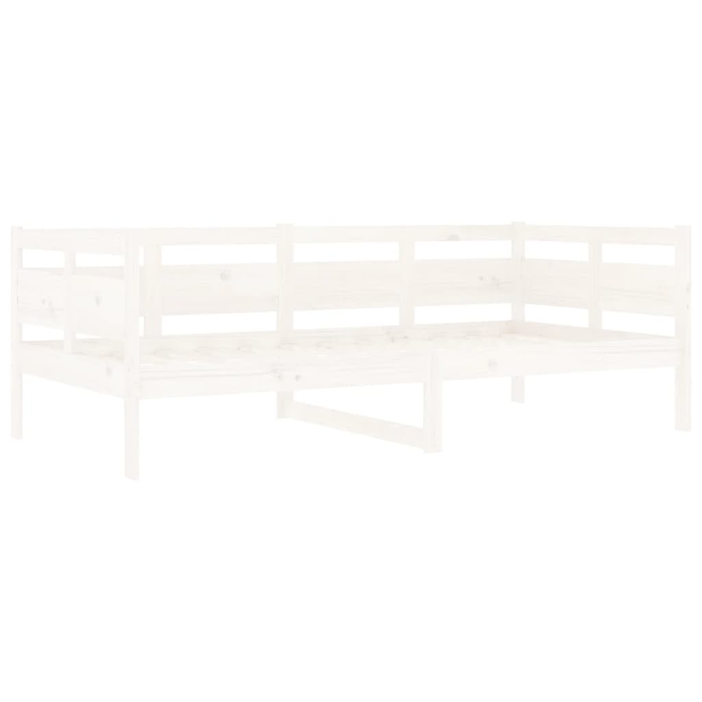 Day Bed without Mattress White Solid Wood Pine 90x190 cm Single