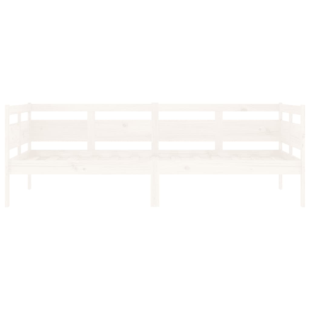 Day Bed without Mattress White Solid Wood Pine 90x190 cm Single