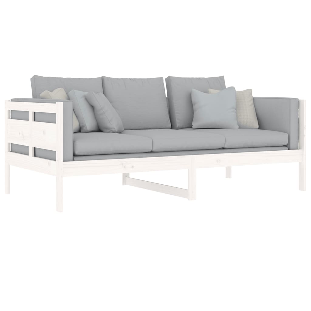 Day Bed without Mattress White Solid Wood Pine 90x190 cm Single