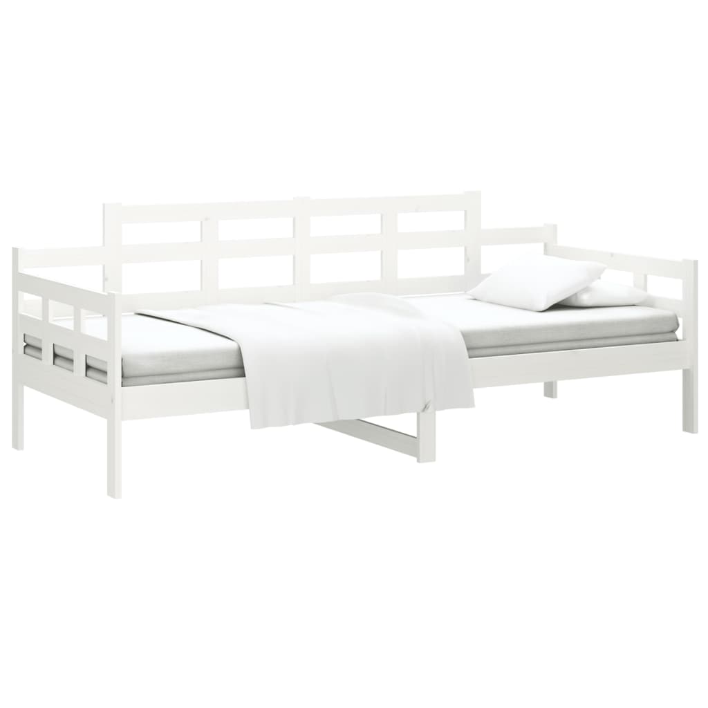 Day Bed White Solid Wood Pine 90x200 cm