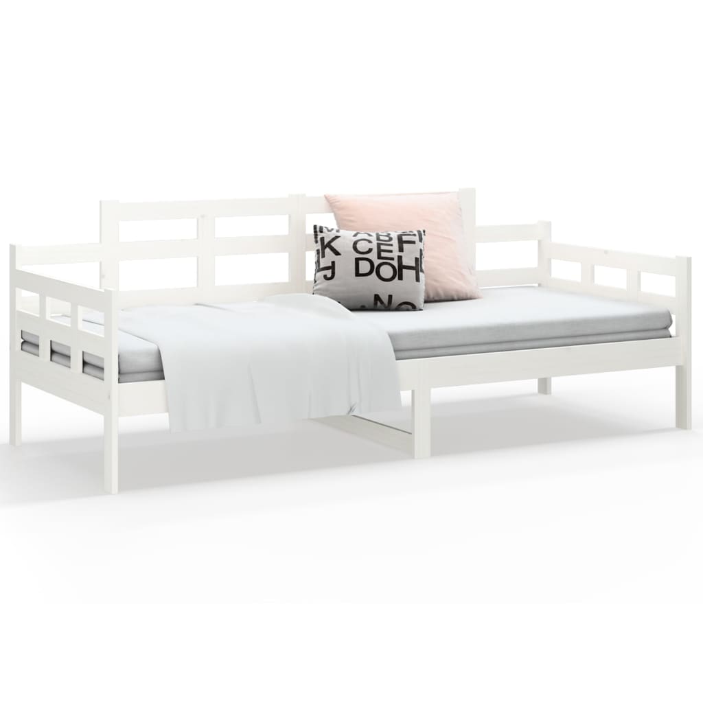 Day Bed White Solid Wood Pine 90x200 cm