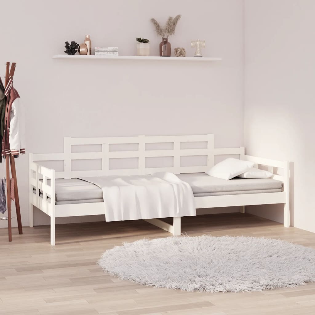 Day Bed White Solid Wood Pine 90x200 cm