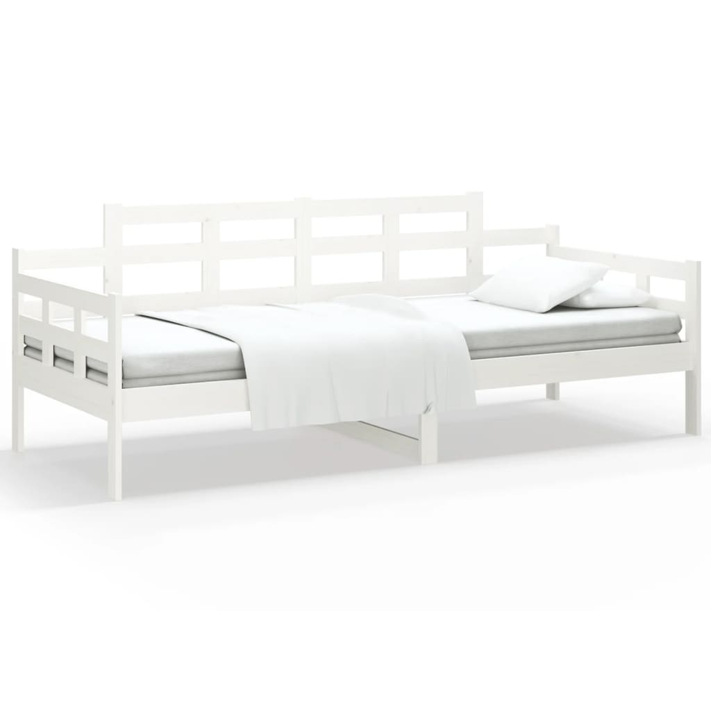 Day Bed White Solid Wood Pine 80x200 cm