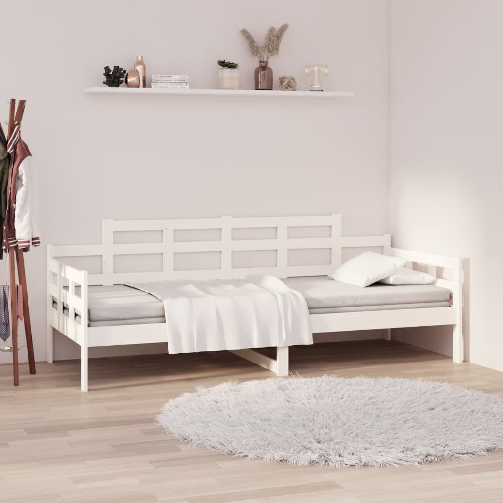 Day Bed White Solid Wood Pine 80x200 cm