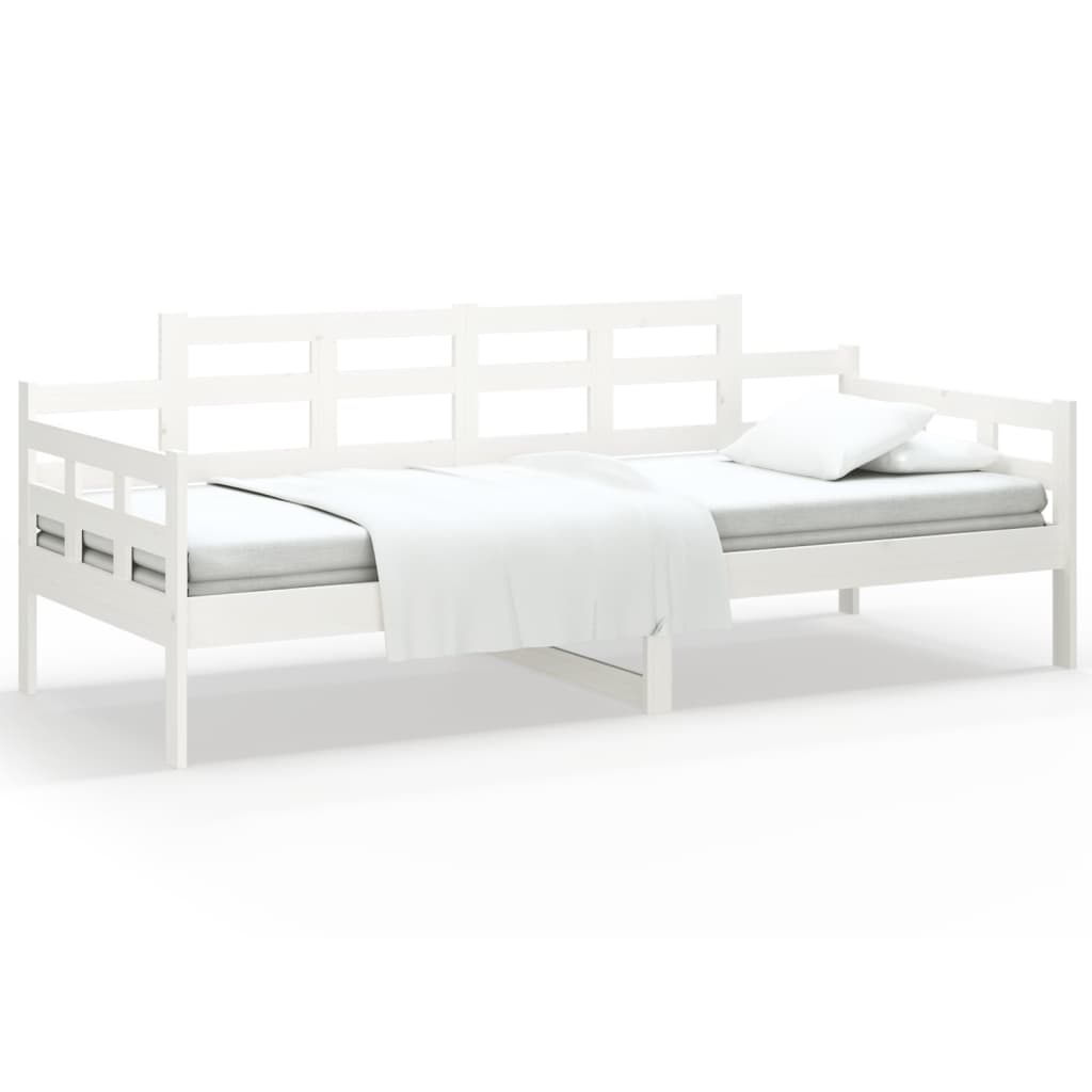 Day Bed White Solid Wood Pine 90x190 cm