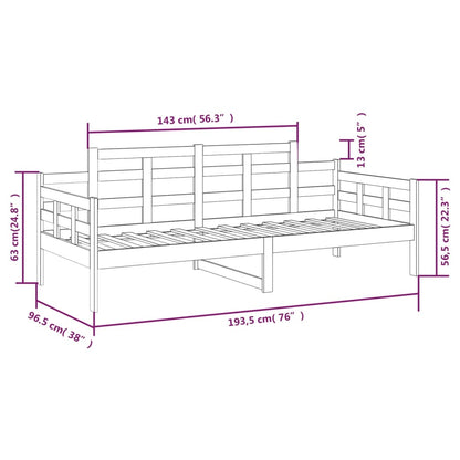 Day Bed White Solid Wood Pine 90x190 cm