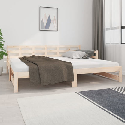 Pull-out Day Bed without Mattress Solid Wood Pine 2x(90x200) cm