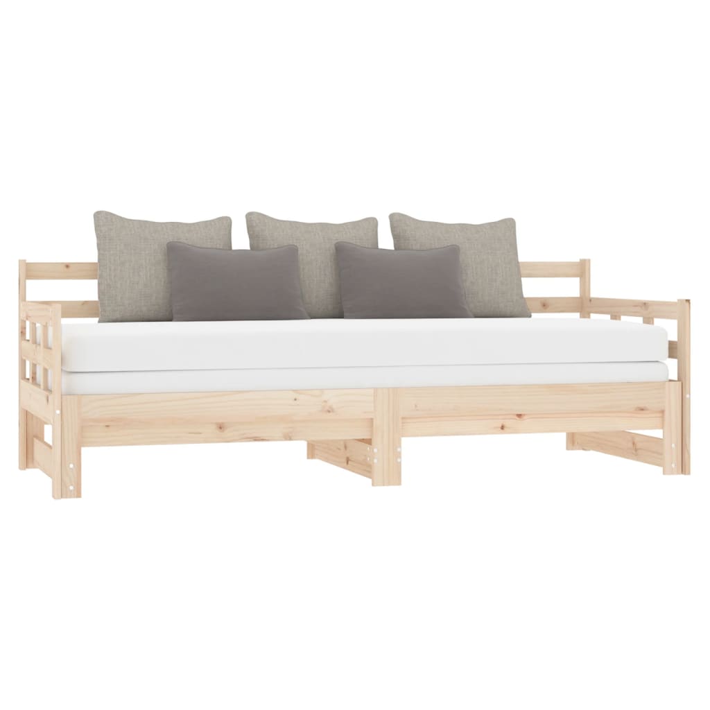 Pull-out Day Bed without Mattress Solid Wood Pine 2x(90x200) cm