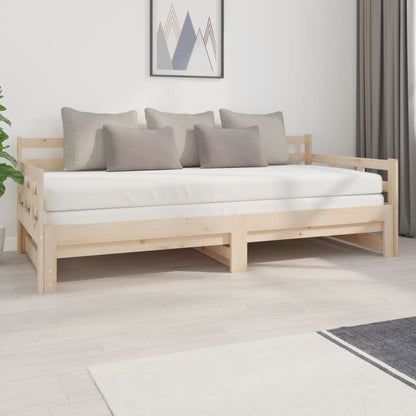 Pull-out Day Bed without Mattress Solid Wood Pine 2x(90x200) cm