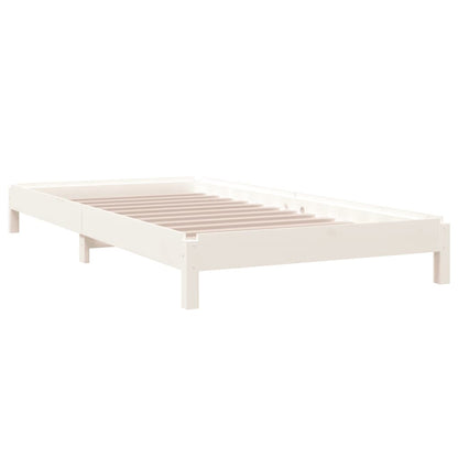 Stack Bed White 90x190 cm Solid Wood Pine