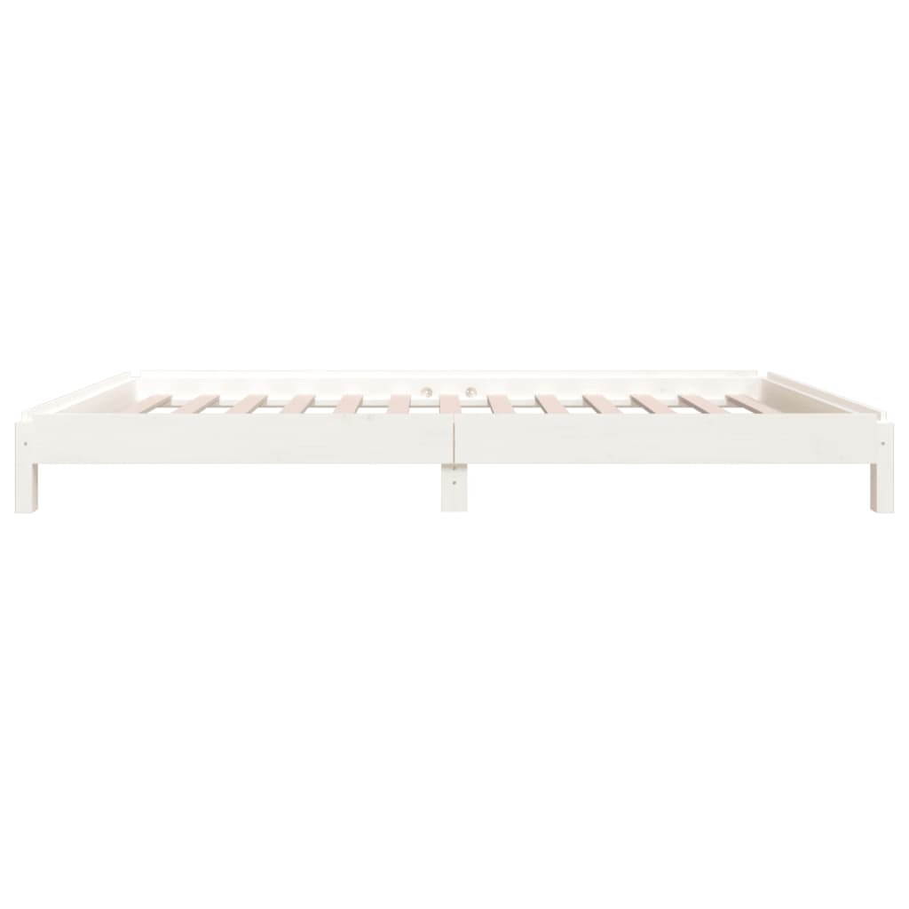 Stack Bed White 90x190 cm Solid Wood Pine