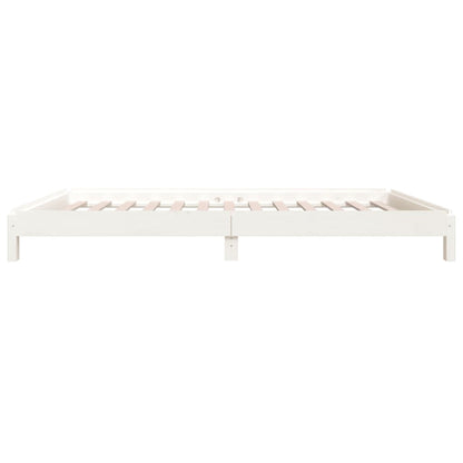 Stack Bed White 90x190 cm Solid Wood Pine