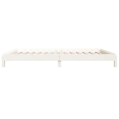 Stack Bed without Mattress White 75x190 cm Small Single Solid Wood Pine