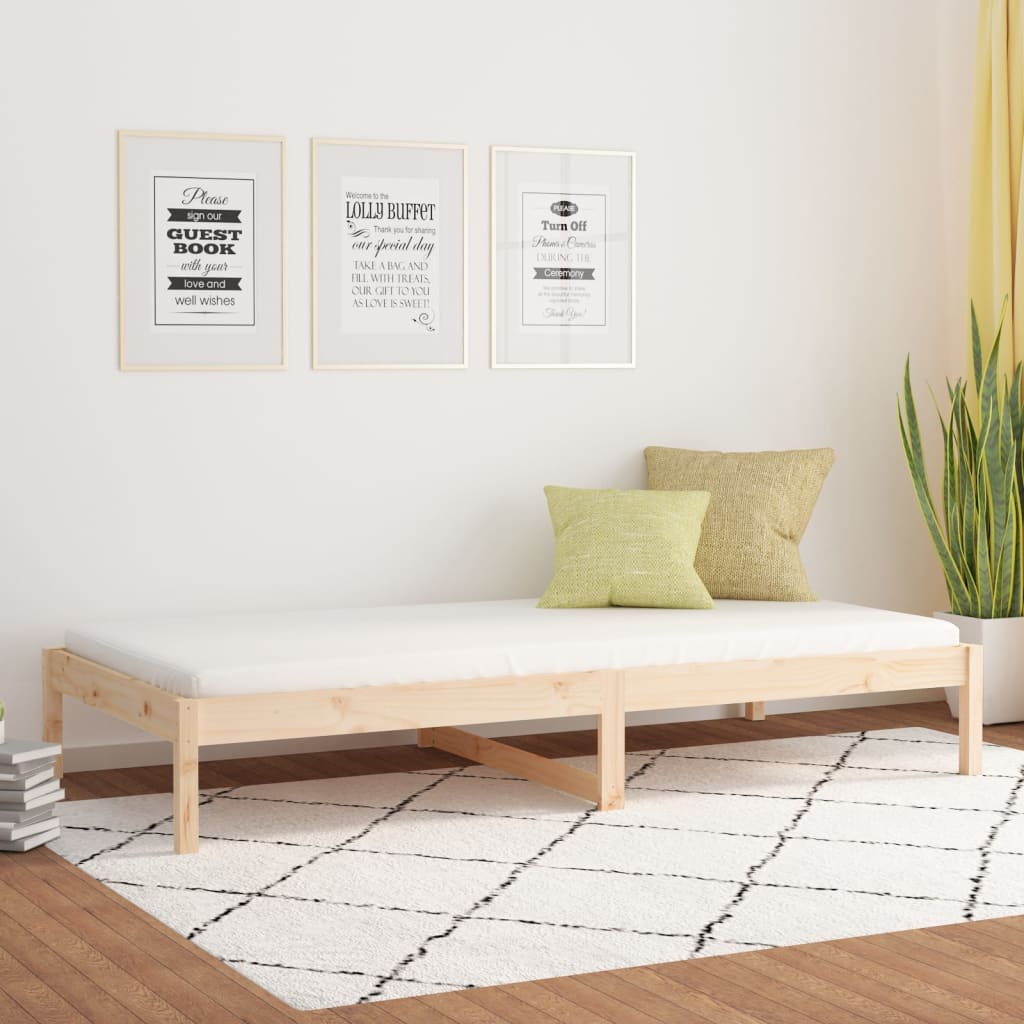 Day Bed without Mattress 90x190 cm Single Solid Wood Pine