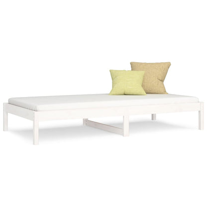 Day Bed without Mattress White 90x190 cm Single Single Solid Wood Pine