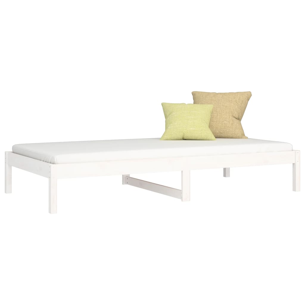 Day Bed without Mattress White 90x190 cm Single Single Solid Wood Pine