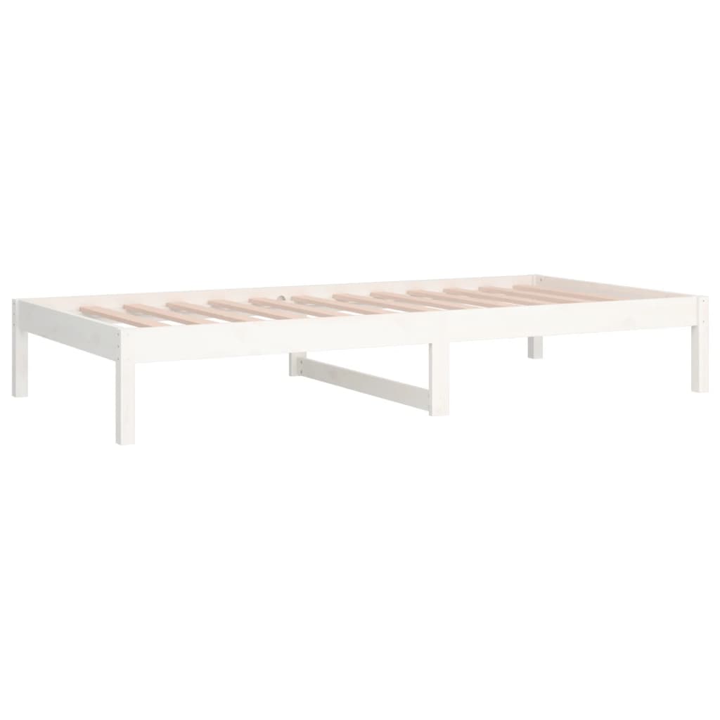 Day Bed without Mattress White 90x190 cm Single Single Solid Wood Pine