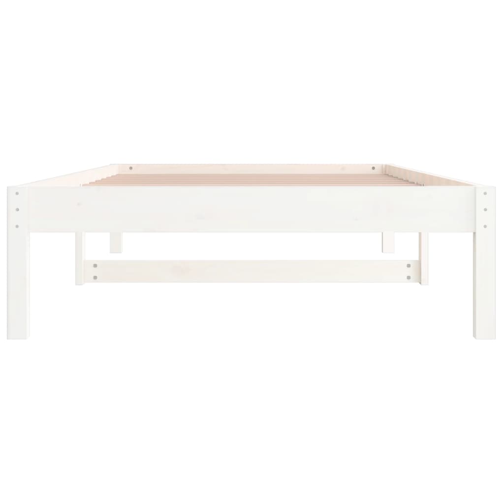 Day Bed without Mattress White 90x190 cm Single Single Solid Wood Pine